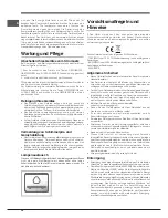 Предварительный просмотр 30 страницы Hotpoint E3D AA S C Operating Instructions Manual