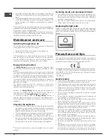 Предварительный просмотр 22 страницы Hotpoint E4DY AA Series Operating Instructions Manual