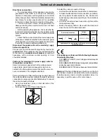 Предварительный просмотр 6 страницы Hotpoint E6005 Instructions For Installation And Use Manual