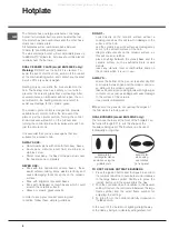 Предварительный просмотр 8 страницы Hotpoint EG1000EX Operating Instructions Manual