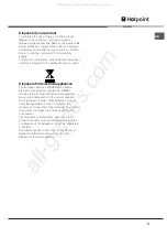 Предварительный просмотр 21 страницы Hotpoint EG1000EX Operating Instructions Manual