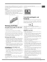 Предварительный просмотр 31 страницы Hotpoint ENBGH 19xxx FW Operating Instructions Manual