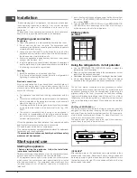 Предварительный просмотр 6 страницы Hotpoint ENXTL 19**F (TK) Series Operating Instructions Manual