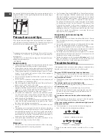 Предварительный просмотр 8 страницы Hotpoint ENXTL 19**F (TK) Series Operating Instructions Manual