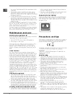 Preview for 8 page of Hotpoint ENXTY 19 FW O3 Operating Instructions Manual