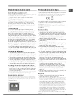 Предварительный просмотр 29 страницы Hotpoint ENXTY 19xxx X FW Operating Instructions Manual