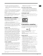 Предварительный просмотр 49 страницы Hotpoint ENXTY 19xxx X FW Operating Instructions Manual