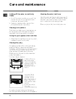 Предварительный просмотр 14 страницы Hotpoint ET 1400 Instructions For Installation And Use Manual