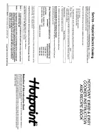 Предварительный просмотр 1 страницы Hotpoint EW20 Instruction And Recipe Book