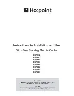 Предварительный просмотр 1 страницы Hotpoint EW36G Instructions For Installation And Use Manual