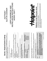 Предварительный просмотр 1 страницы Hotpoint EW71 User Handbook And Installation Instructions