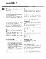 Предварительный просмотр 4 страницы Hotpoint FDEB 31010 EXPERIENCE Instructions For Use Manual