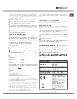 Предварительный просмотр 5 страницы Hotpoint FDF GREEN 44131 Operating Instructions Manual