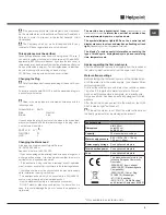 Предварительный просмотр 5 страницы Hotpoint FDIS 11210 AQUARIUS Operating Instructions Manual