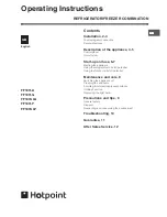 Hotpoint FF187ALG Operating Instructions Manual preview