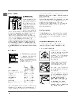 Предварительный просмотр 8 страницы Hotpoint FF200TP Operating Instructions Manual