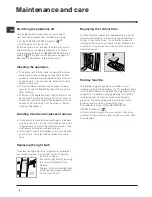 Предварительный просмотр 8 страницы Hotpoint FF40P Operating Instructions Manual