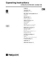 Preview for 1 page of Hotpoint FF46TP Operating Instructions Manual