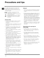 Preview for 12 page of Hotpoint FF46TP Operating Instructions Manual