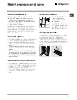 Предварительный просмотр 9 страницы Hotpoint FF47MX Operating Instructions Manual