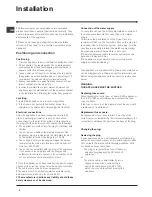 Preview for 2 page of Hotpoint FF4D SB Operating Instructions Manual