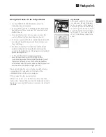 Предварительный просмотр 7 страницы Hotpoint FF4DK(UK) Operating Instructions Manual