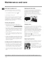 Предварительный просмотр 10 страницы Hotpoint FF7190AEP Operating Instructions Manual