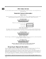 Предварительный просмотр 14 страницы Hotpoint FF7190AEP Operating Instructions Manual