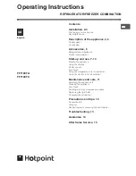 Preview for 1 page of Hotpoint FF7190TA Operating Instructions Manual