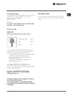 Предварительный просмотр 3 страницы Hotpoint FF7190TA Operating Instructions Manual