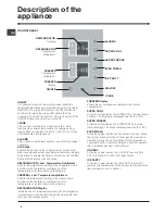 Preview for 4 page of Hotpoint FF7190TA Operating Instructions Manual