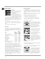 Предварительный просмотр 8 страницы Hotpoint FF7190TA Operating Instructions Manual