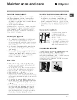 Предварительный просмотр 11 страницы Hotpoint FF7190TA Operating Instructions Manual