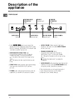 Предварительный просмотр 6 страницы Hotpoint FFA40X Instructions For Installation And Use Manual