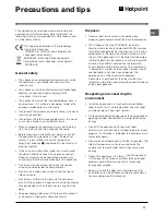 Preview for 11 page of Hotpoint FFA40X Instructions For Installation And Use Manual