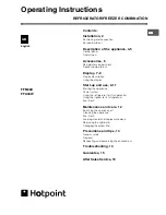 Preview for 1 page of Hotpoint FFA46W Operating Instructions Manual