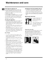 Предварительный просмотр 12 страницы Hotpoint FFA46W Operating Instructions Manual