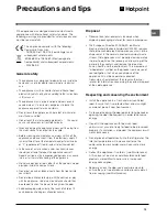 Предварительный просмотр 13 страницы Hotpoint FFA46W Operating Instructions Manual