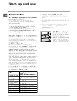 Предварительный просмотр 6 страницы Hotpoint FFA52K Operating Instructions Manual