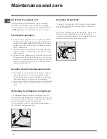 Предварительный просмотр 8 страницы Hotpoint FFA52K Operating Instructions Manual