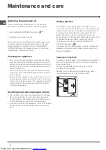 Предварительный просмотр 8 страницы Hotpoint FFB6187AP Operating Instructions Manual