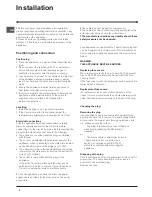 Preview for 2 page of Hotpoint FFB6200AP Operating Instructions Manual