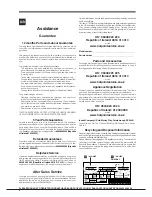 Preview for 2 page of Hotpoint FFFL xxxx x O3 Operating Instructions Manual