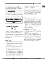 Preview for 9 page of Hotpoint FFFL1810GO3UK Operating Instructions Manual