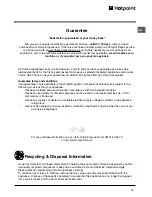 Предварительный просмотр 19 страницы Hotpoint FFL49 Instructions For Installation And Use Manual