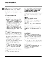 Preview for 2 page of Hotpoint FFP187B Operating Instructions Manual