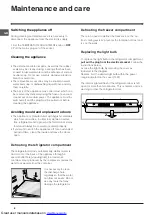 Предварительный просмотр 8 страницы Hotpoint FFP187BG Operating Instructions Manual