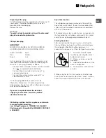 Предварительный просмотр 5 страницы Hotpoint FFQ48 Instructions For Installation And Use Manual