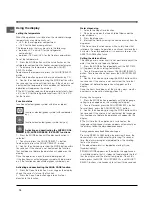 Предварительный просмотр 10 страницы Hotpoint FFQ48 Instructions For Installation And Use Manual