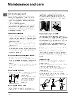 Предварительный просмотр 12 страницы Hotpoint FFQ48 Instructions For Installation And Use Manual